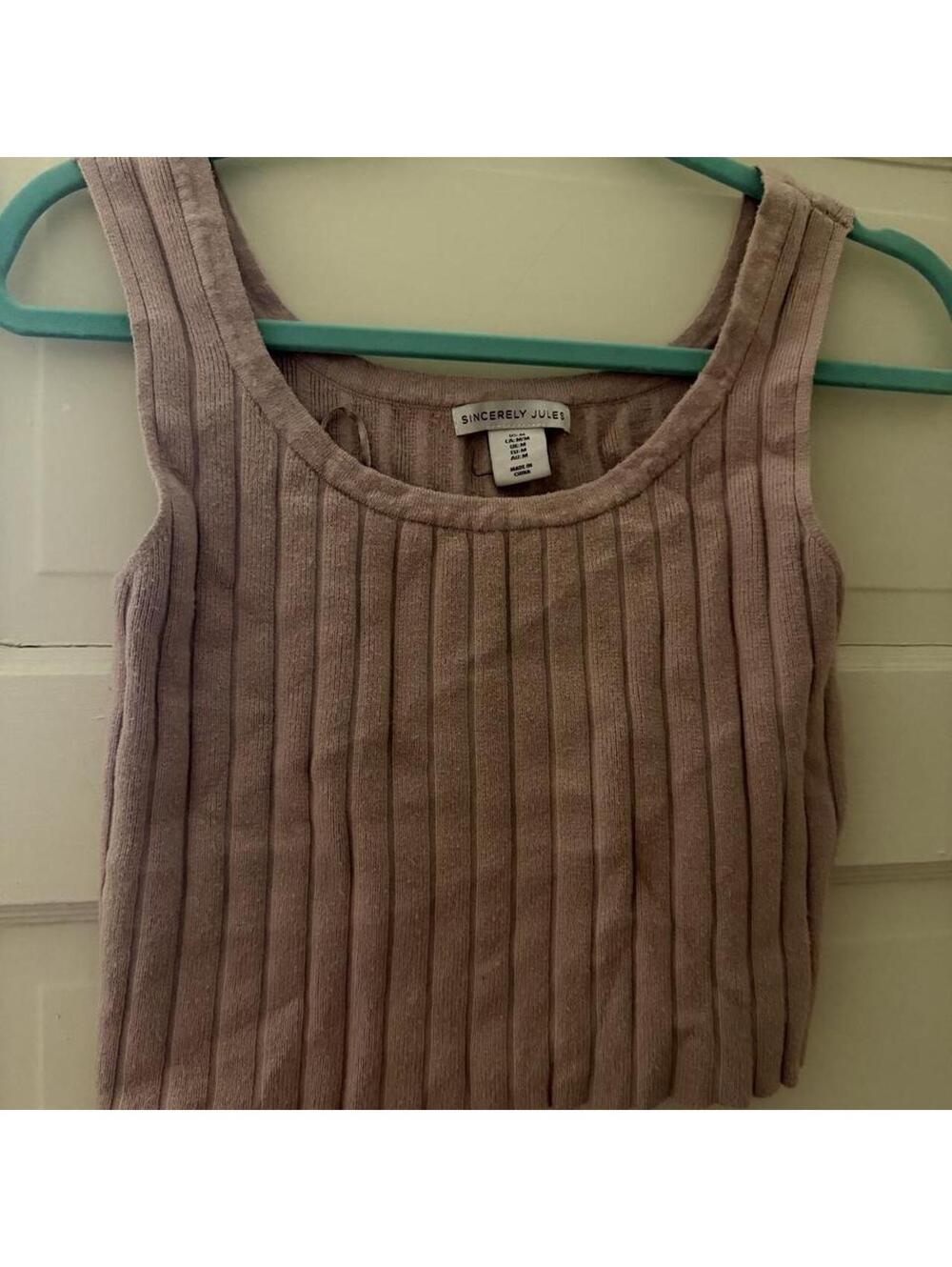 Sincerely Jules Ribbed Tank Top in Light Purple, Size M